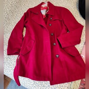 a.n.a. Red Wool Trenchcoat XL